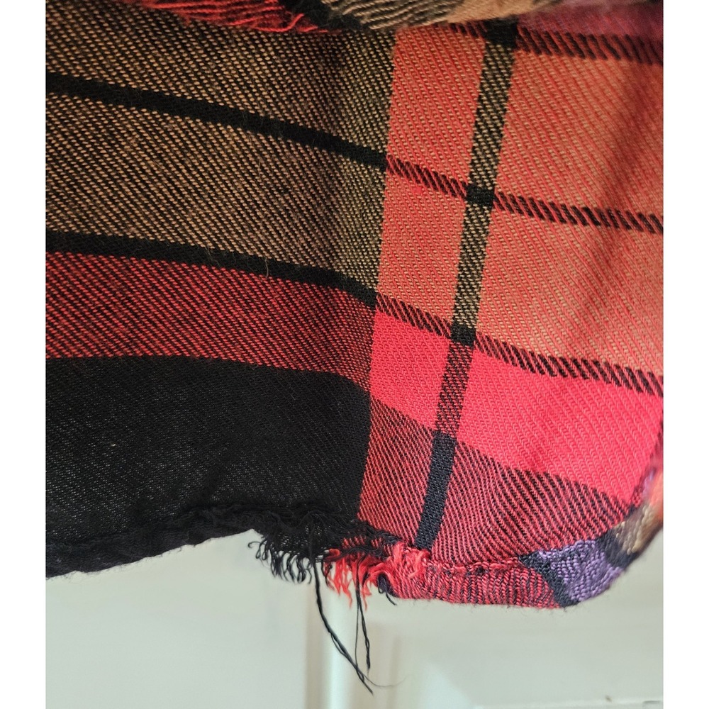 Hester & Orchard Plaid Button Front Blouse Womens Large Roll Tab Long Sleeve - Picture 4 of 7